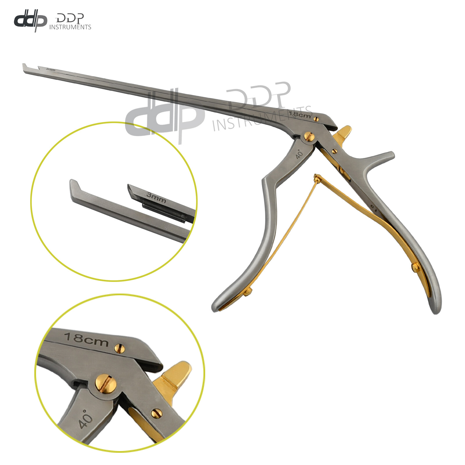 Kerrison Cervical Rongeurs 18 cm Shaft 3mm Upward 40 Degree Orthopedic OP-041