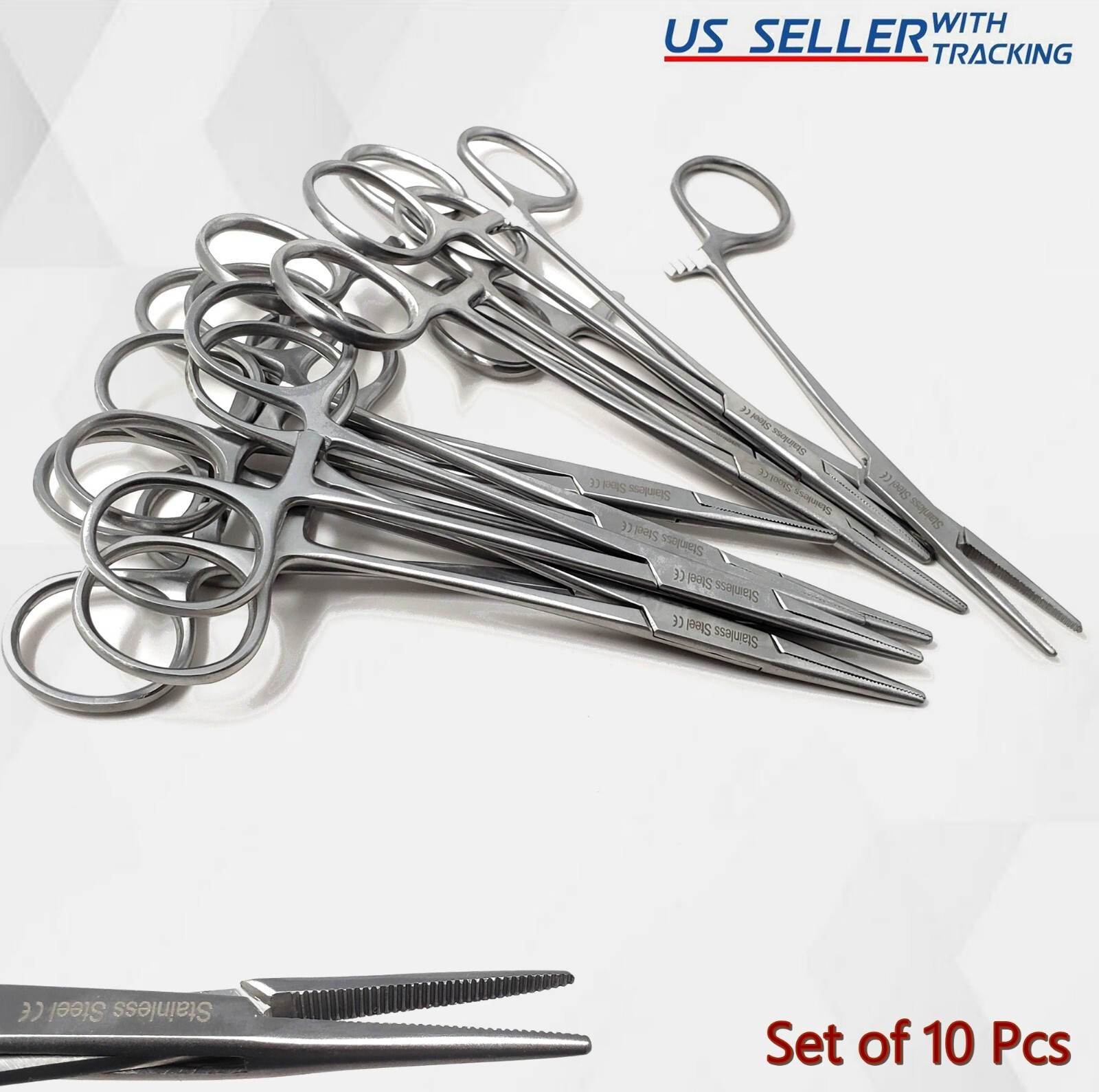 LOT OF 10 NEW 5″ Mosquito Straight Locking Hemostat Forceps Stainless Surgical