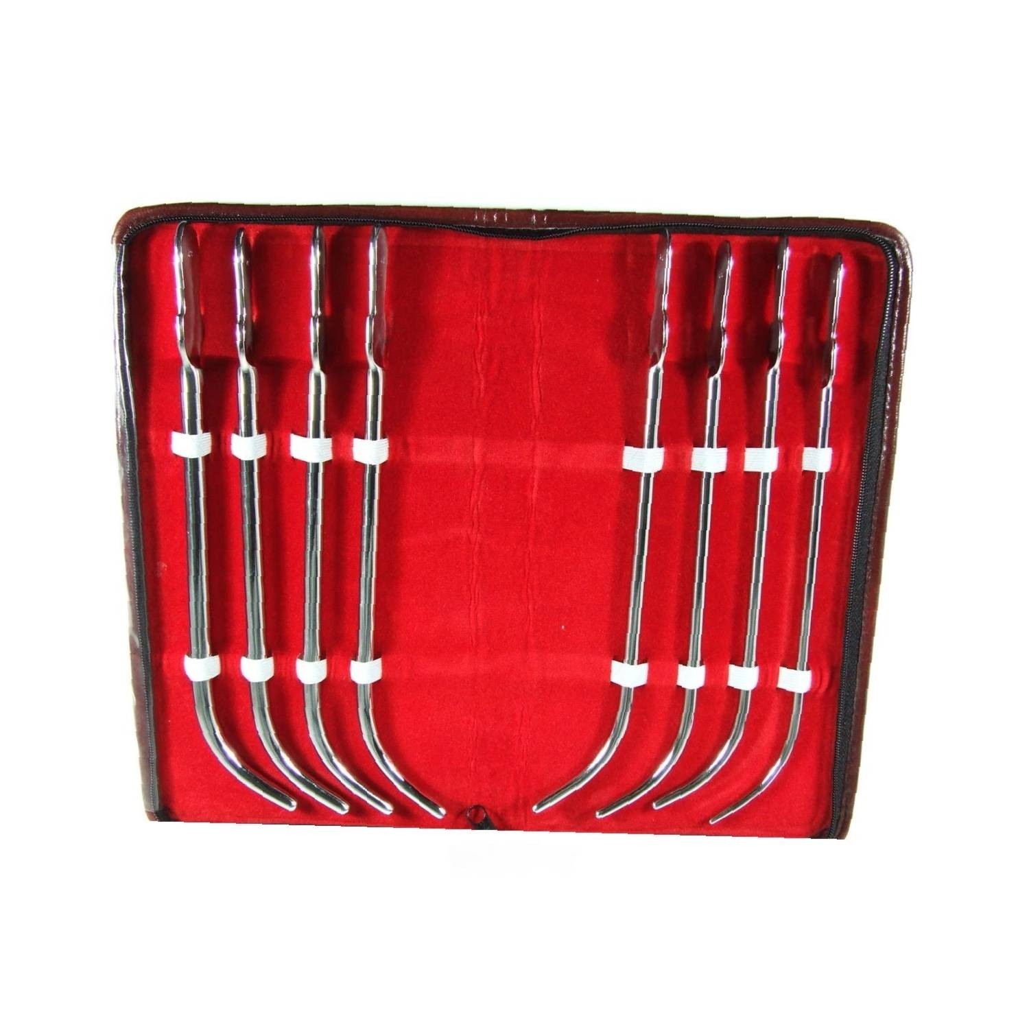 Kit of 8 Van Buren Urethral Sounds 11″ Curved Size 18-32Fr. Surgical Instruments