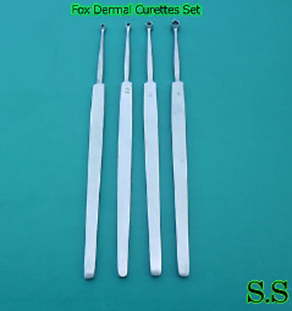 8 Fox Dermal Curettes Surgical ENT Medical Instruments