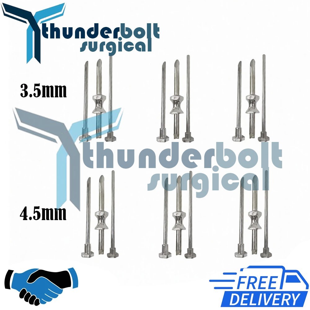 6 Sets HRT Trocar 3.5 mm and 4.5mm Hormone Replacement Pellet Insertion Kit