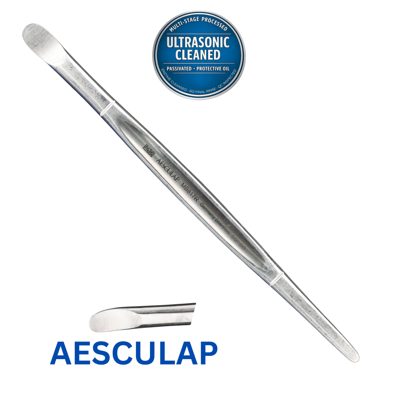 AESCULAP MB817R Sayre Raspatory, Double-Ended, 9mm and 4.8mm Jaw Width, 6.75″