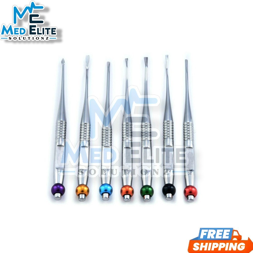 Luxating Elevators PDL Precise Tips Dental Surgical Veterinary 7 Pcs