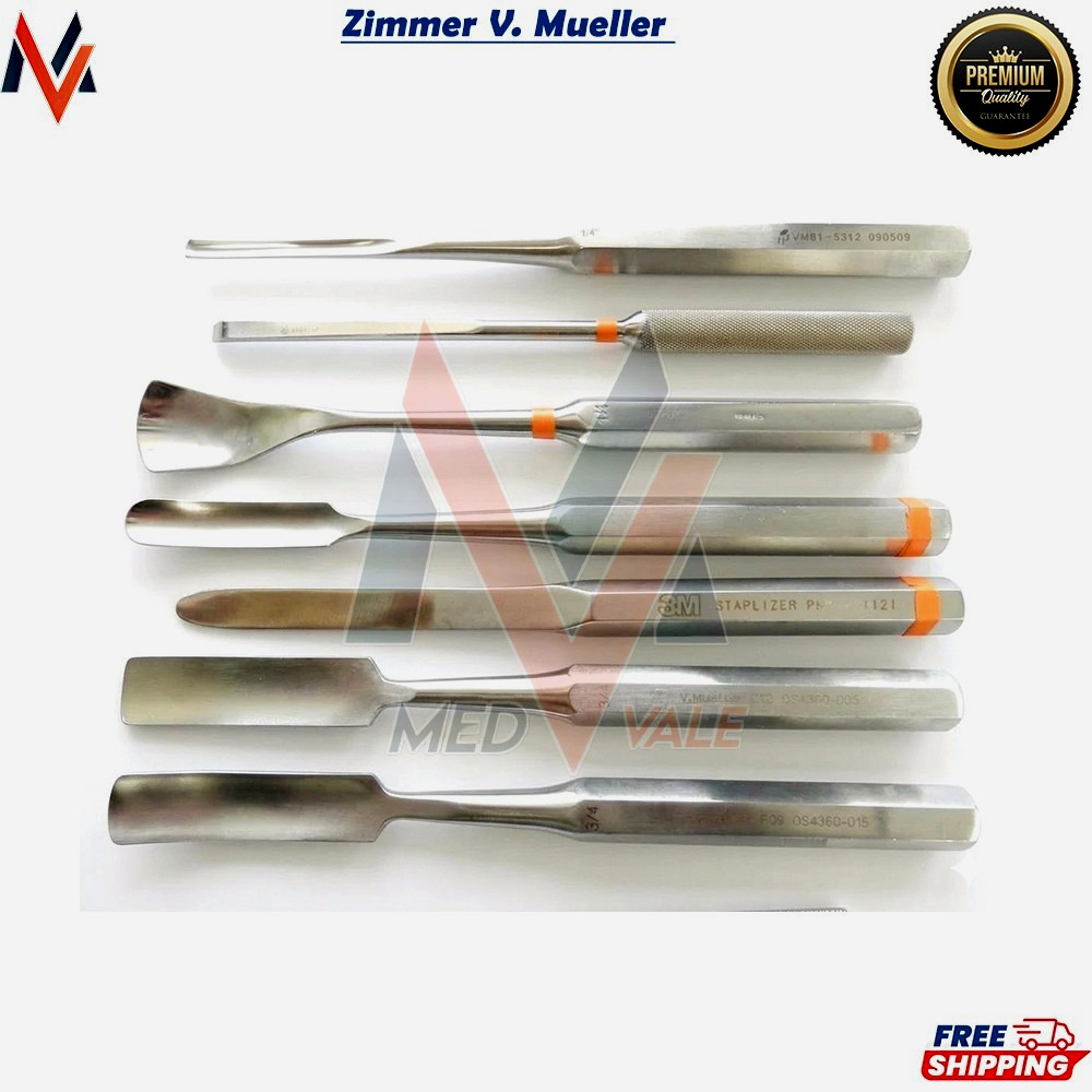 Zimmer V. Mueller Orthopedic Gouge Instruments Lot of 12