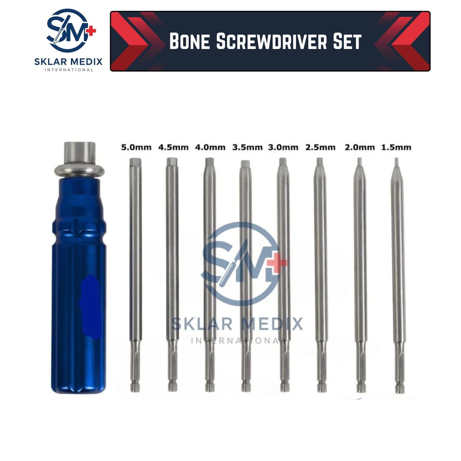 Orthopedic Bone Screwdriver Set With Quick Coupling Handle Surgical Instruments