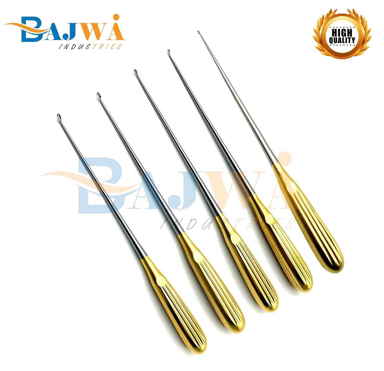Spratt Brun Bone Curette Bundle Curved 26 cm Set of 5