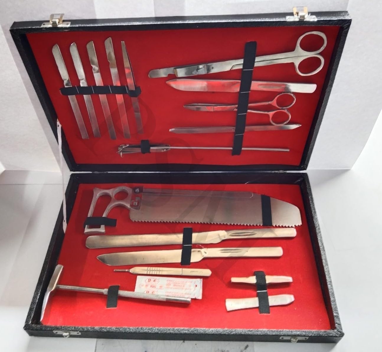 19 Pcs Autopsy Dissection Kit Post Mortem Anatomy Instrument Set in Wooden Box