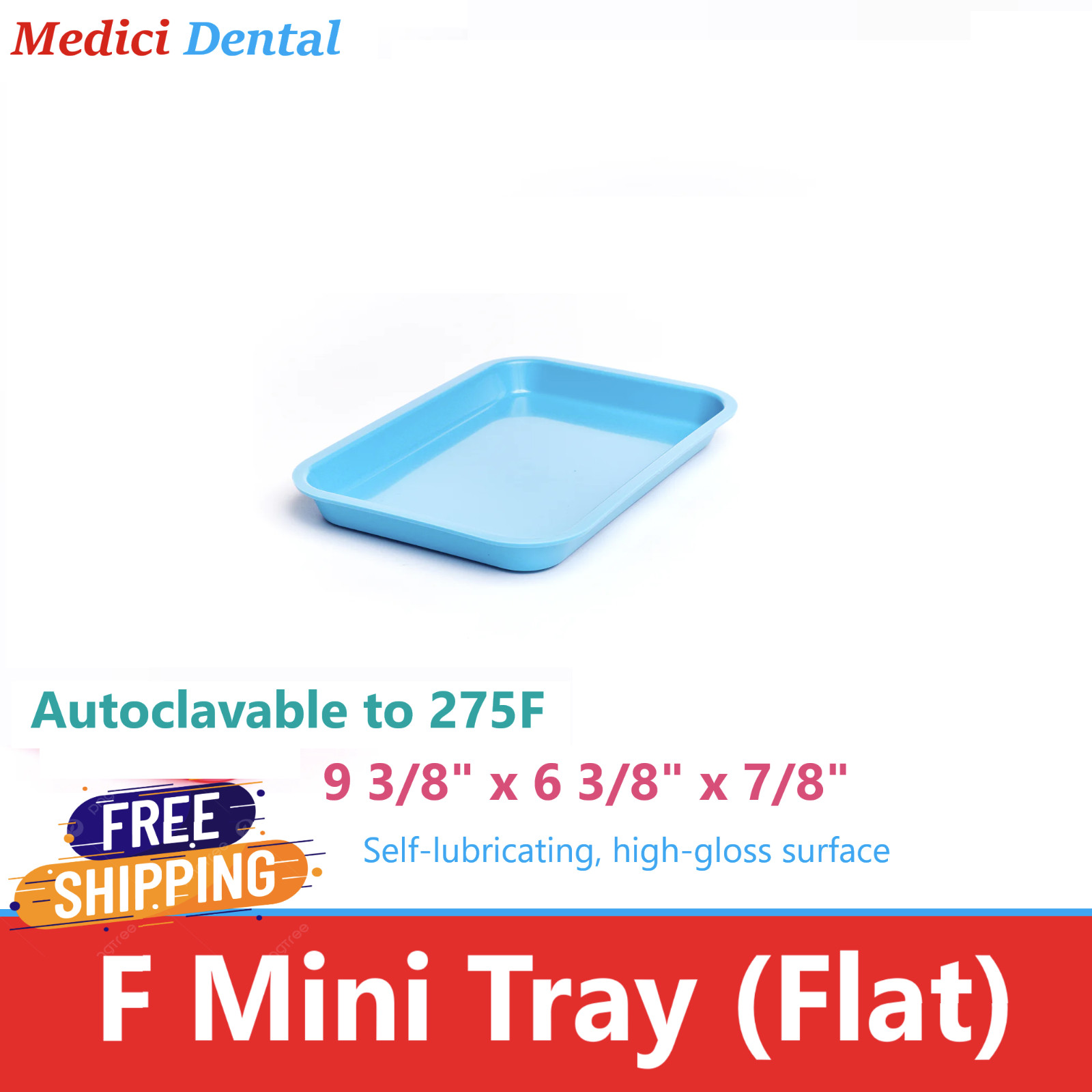 4/Pack – Dental Procedure Set Up Flat Tray Size F (MINI) -Autoclavable 275F