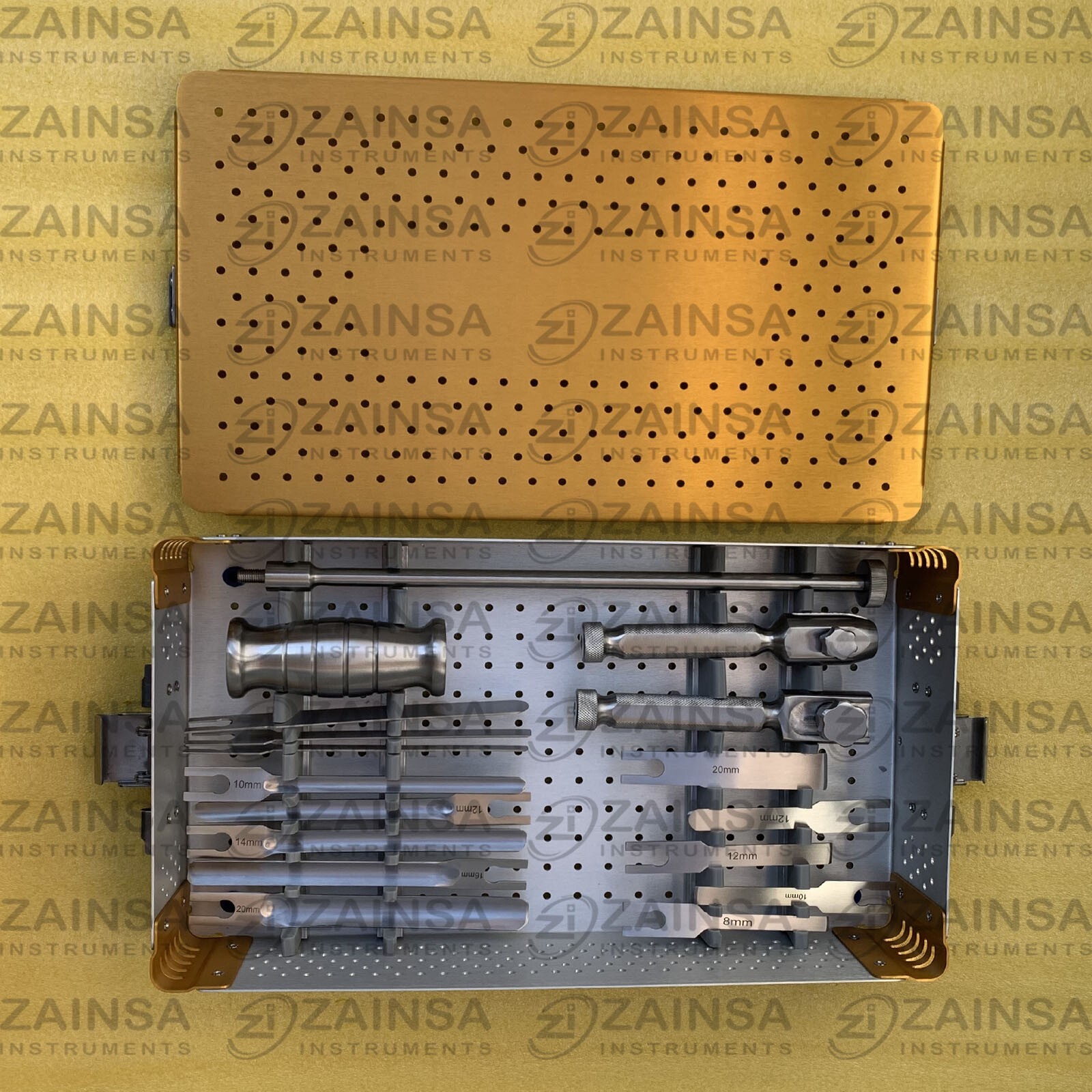 Orthopedic Hip and Knee Surgery Instruments Set, With Premium Sterilization Box