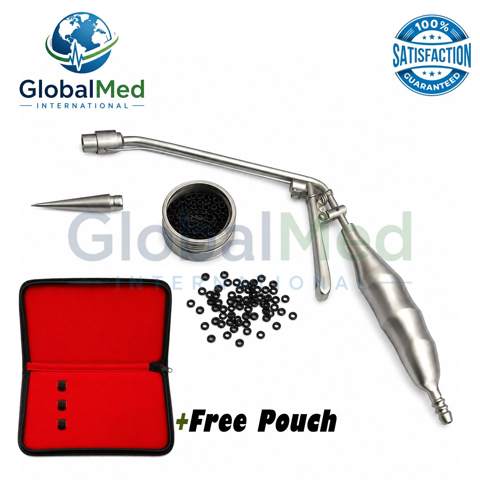 Hemorrhoid Suction Ligator With 100 bands Surgical Instruments Set High Quality
