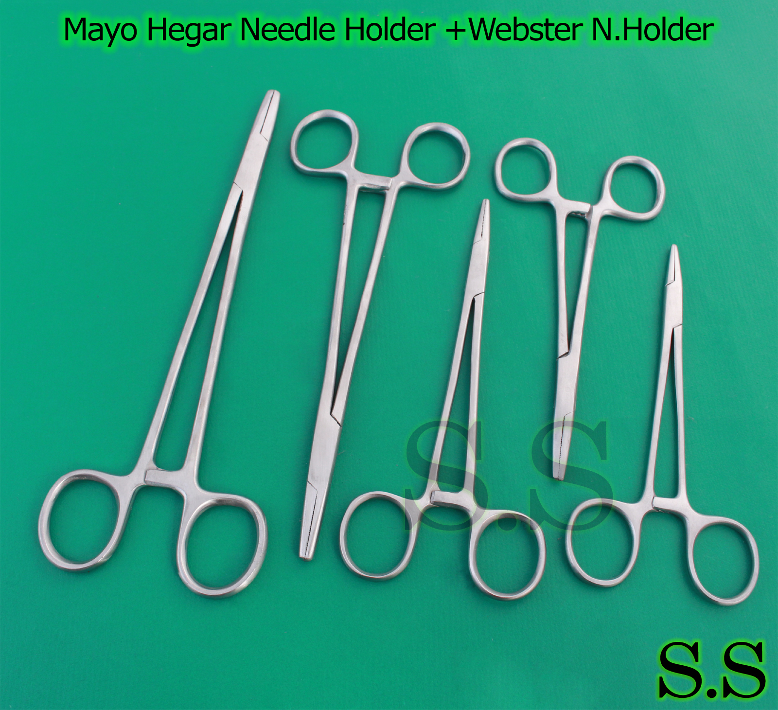 5 ASSORTED MAYO HEGAR NEEDLE HOLDER +WEBSTER N.HOLDER SURGICAL INSTRUMENTS