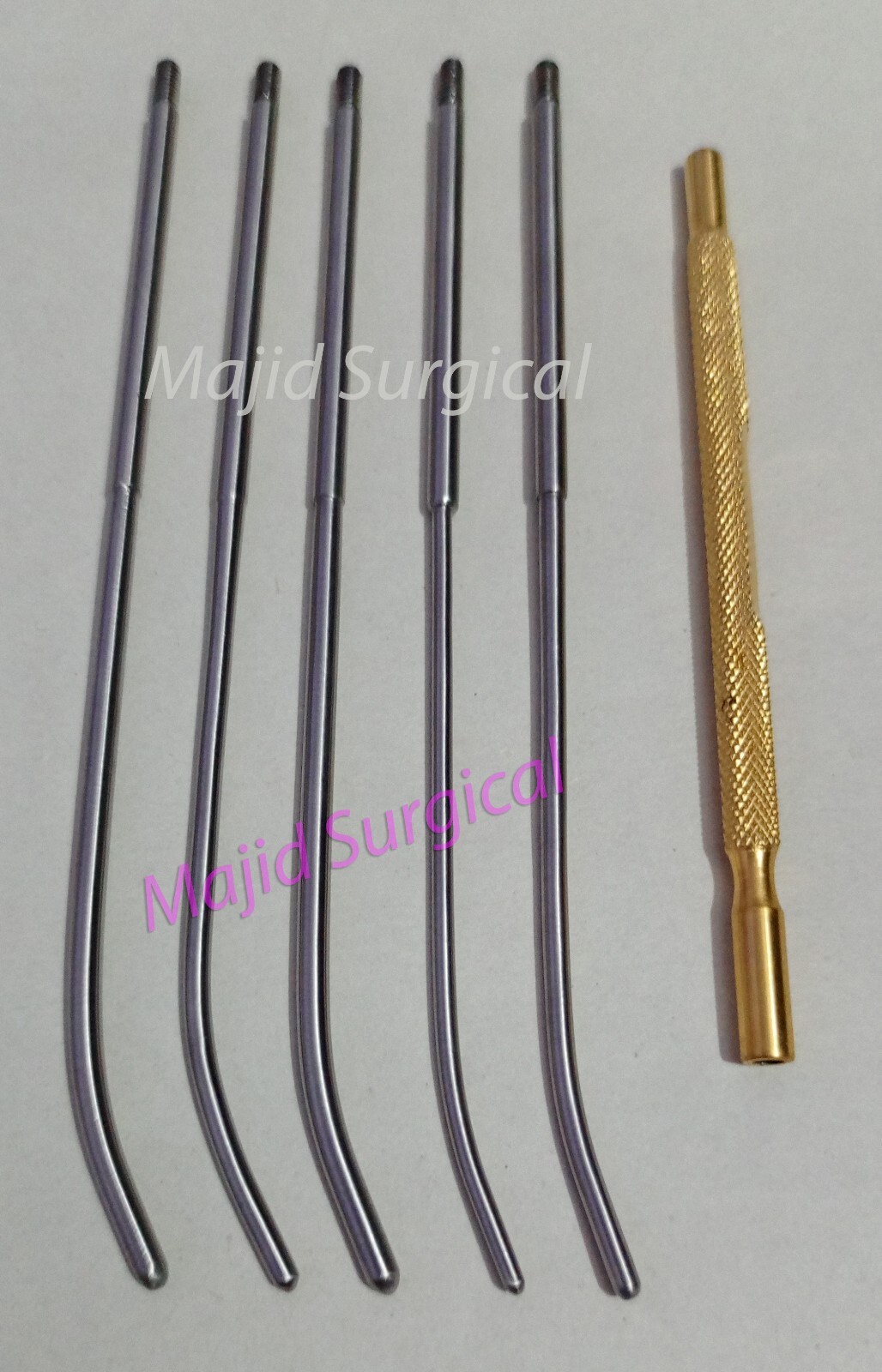 Mini Cervical Dilator Set Gold Handle with Case 5 Piece Surgical Tool