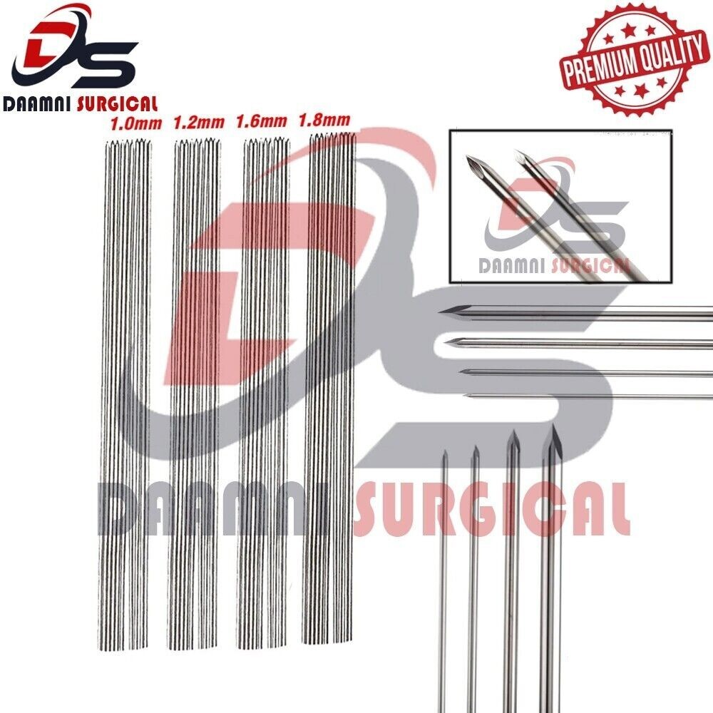 Steinmann Pins 19cm Veterinary Orthopedic Instruments Sets 4 Sizes Bone Fixing