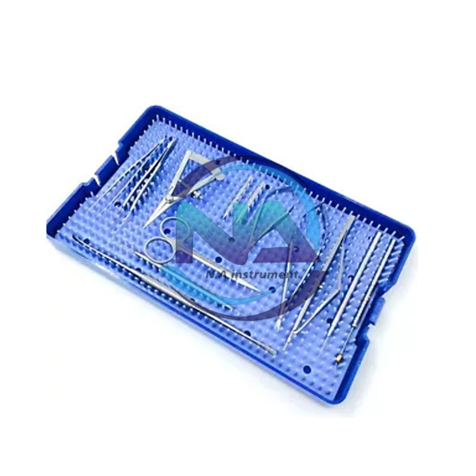 glaucoma surgical instruments kit set ophthalmic & silicone tray Stainless steel