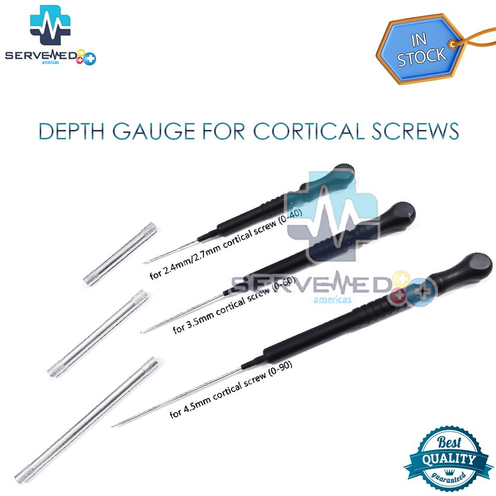 Depth gauge for cortical screw veterinary surgical instruments Premium Quality