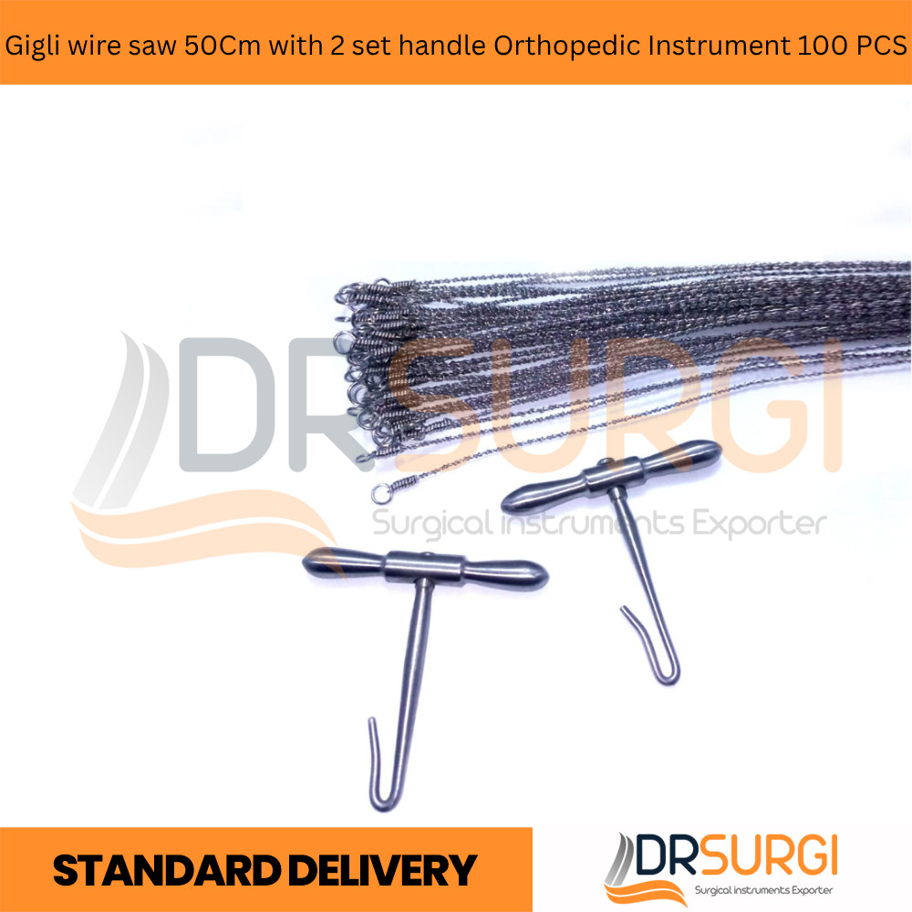 Gigli wire saw 50Cm with 2 set handle Orthopedic Instrument 100 PCS