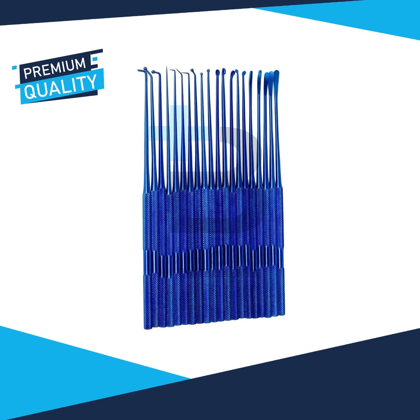 Rhoton Micro Dissector Expanded Set 20 Pcs Neurosurgery Instruments Blue