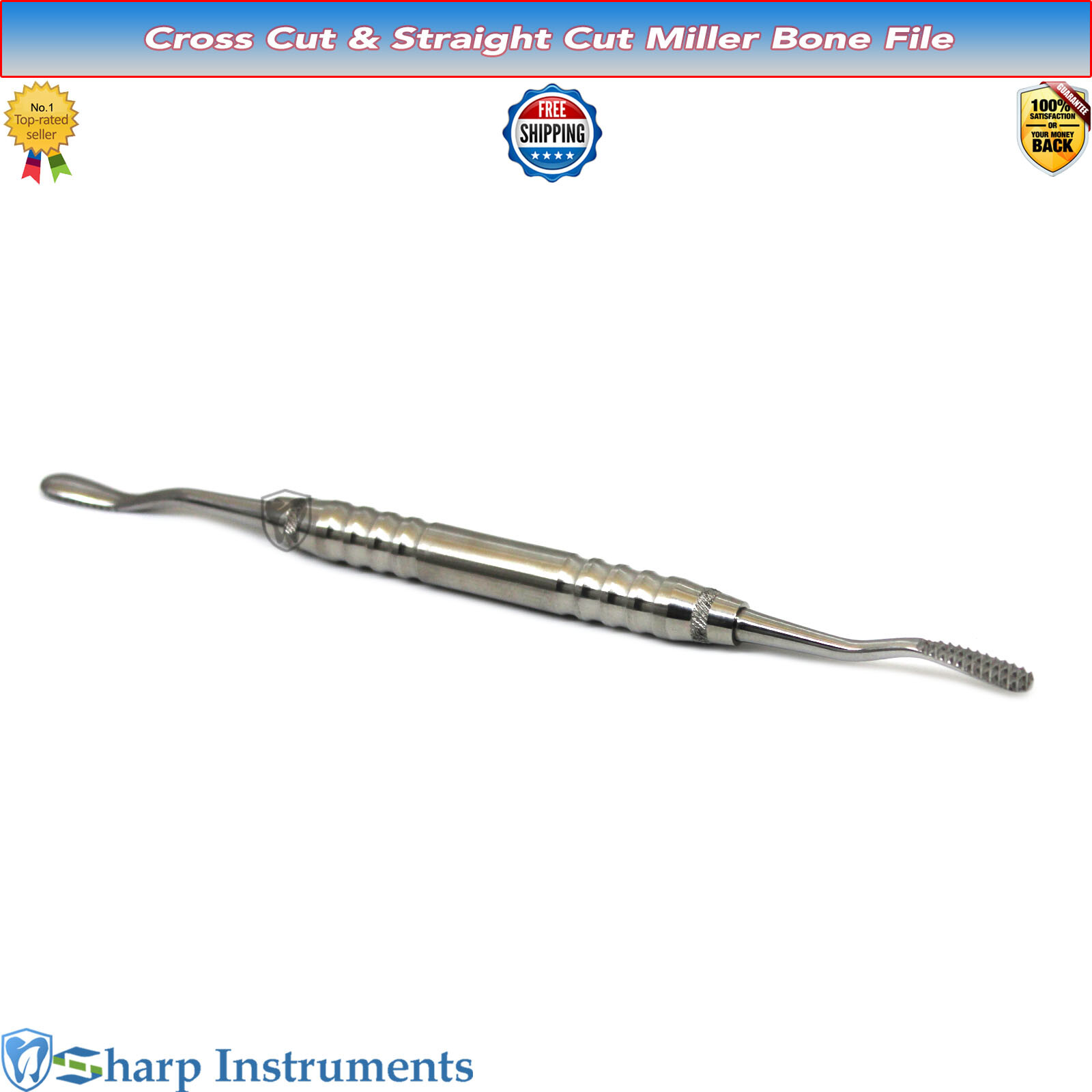 Miller Bone File Straight Edge Smoothing and Shaping Bone Surgical Instrument