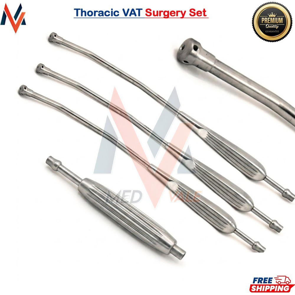 3pcs Long Suction Tubes 45cm Thoracic VAT Surgery Set Reusable Aspirator