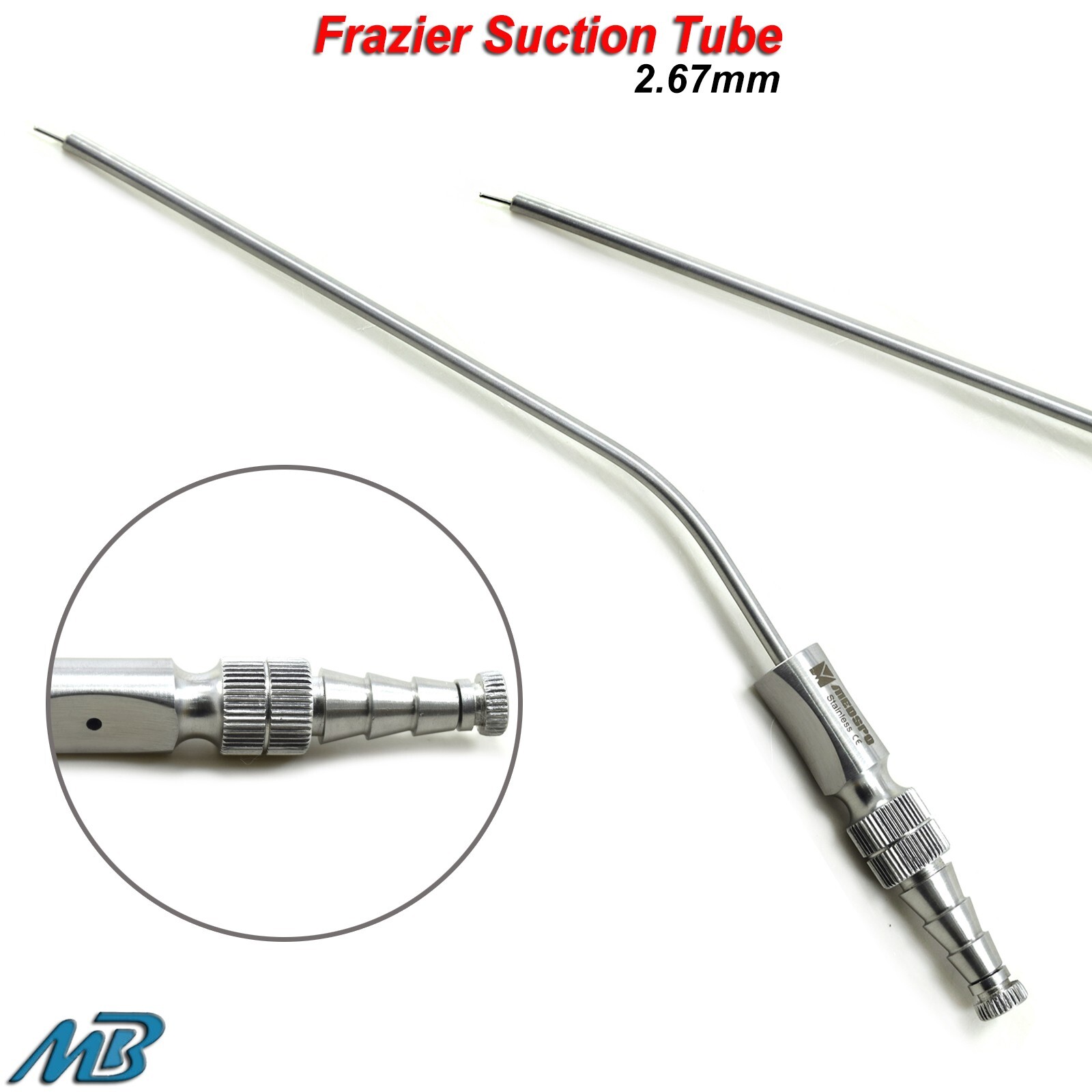 Frazier Suction Tube Aspirator Surgical Dental ENT Instruments Set Of 5 Tubes
