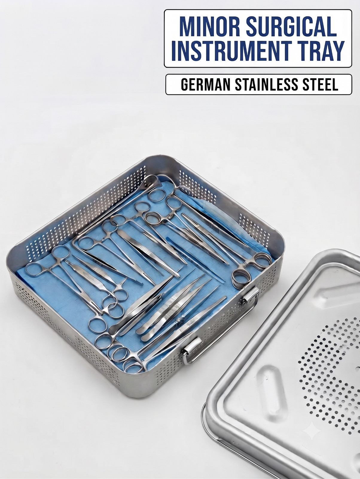 Minor Surgical Tray with Instruments- German Stainless