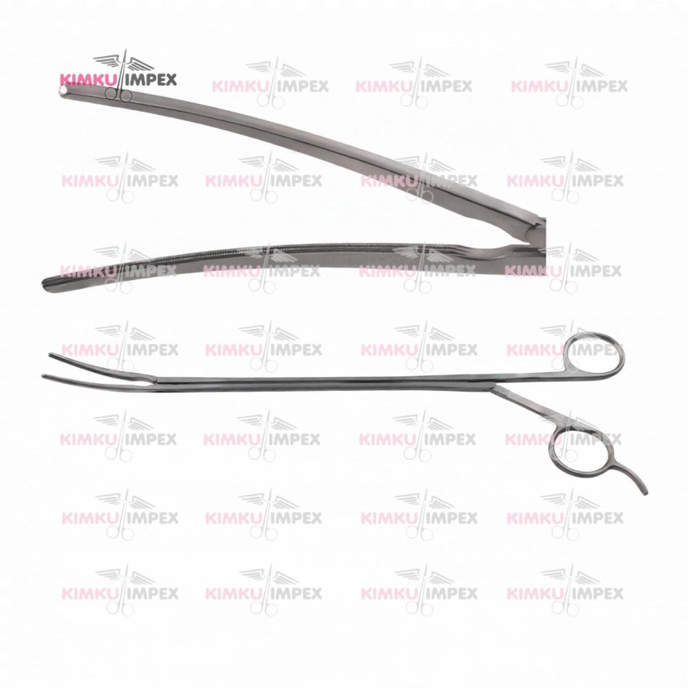 Thoracoscopic VATS Classic Clamp 14″, Curved 80mm 2×3 DeBakey Jaw, With Ratchet