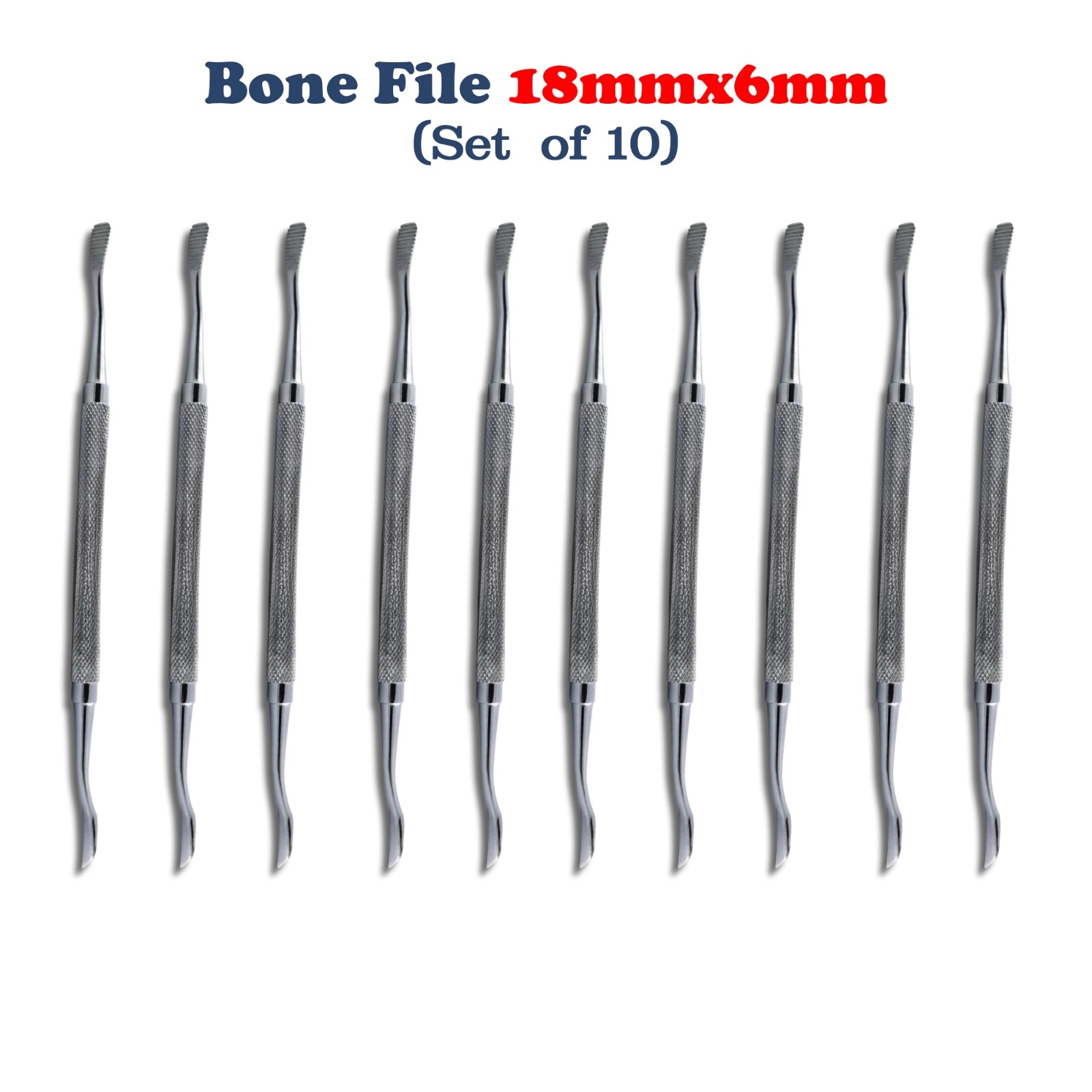 10 X Dental Bone File Miller Filler Cross-Cut-Straight Surgical Instrument CE