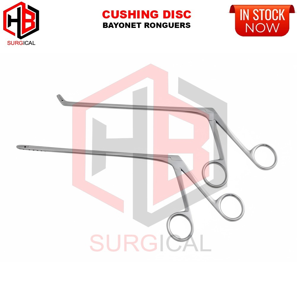 Cushing Disc Rongeur Bayonet Forceps Straight and Up 2,4 mm 6 PCs Set