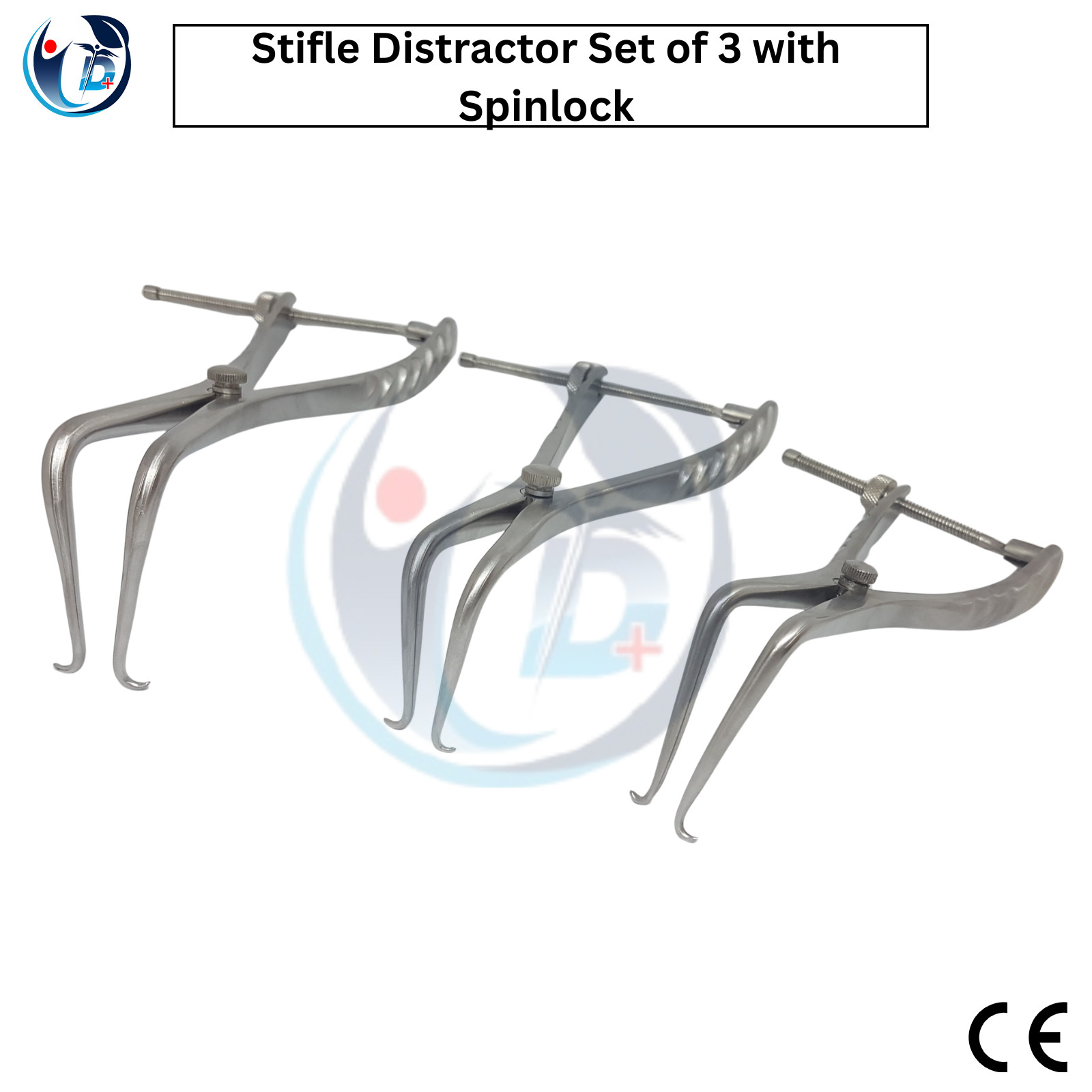 Stifle Distractor Set of 3 with Spinlock – 15cm,19cm,21cm orthopedic Instruments