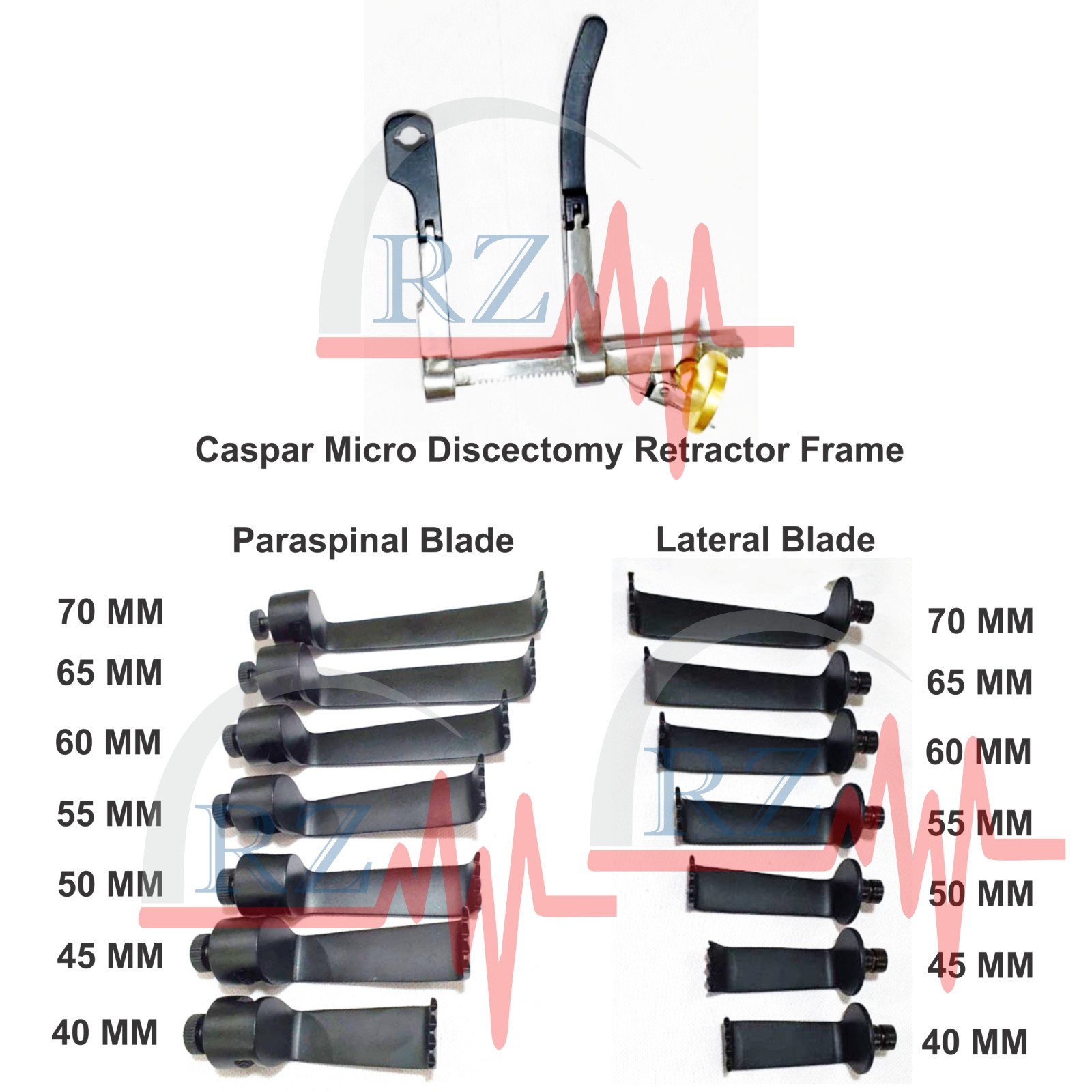Caspar Micro Lumbar Discectomy Retractor Set of Spinal Surgery Gold & Black