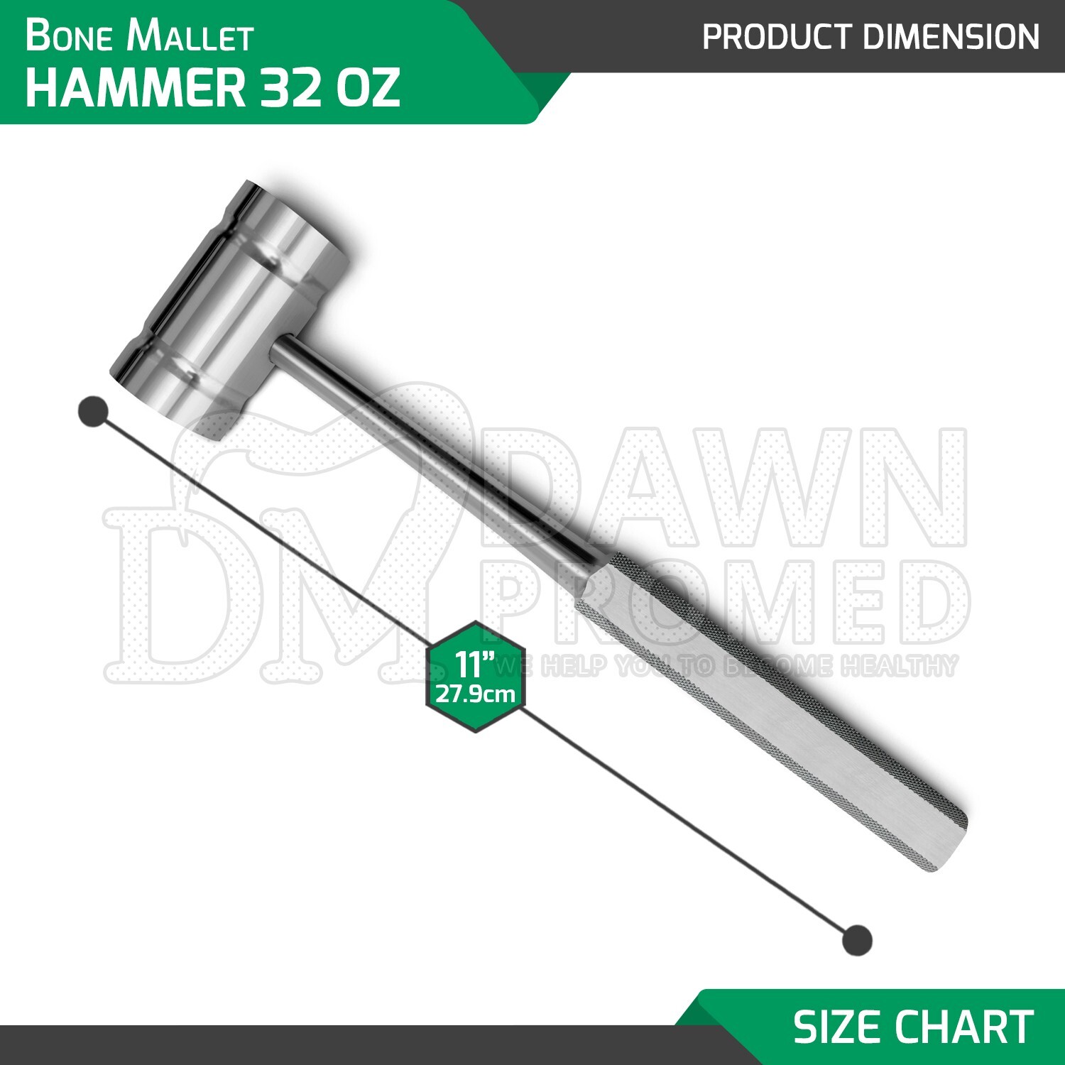 32oz Heavy Bone Mallet Hammer 11″ Veterinary Orthopedic Surgical Inst German Gr