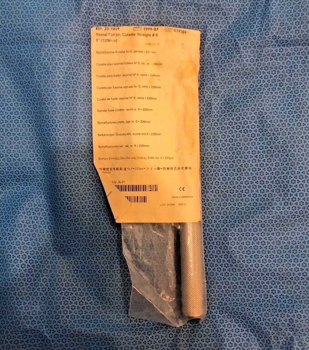Codman 23-1069 Spinal Fusion Curette Straight #6, 9″ (229mm)