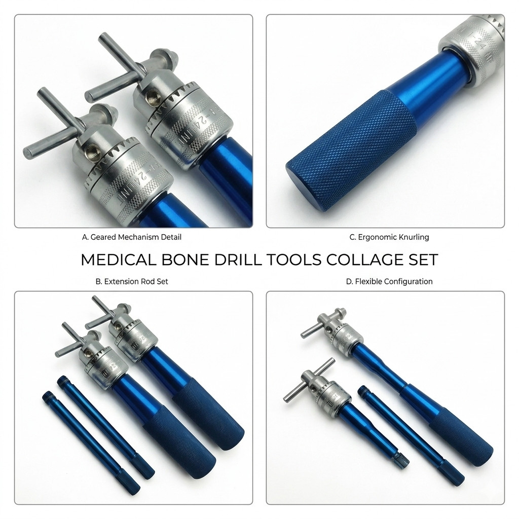 Orthopedic Hand Drill With Chuck & Key 2 Sets Orthopedic Veterinary Instruments