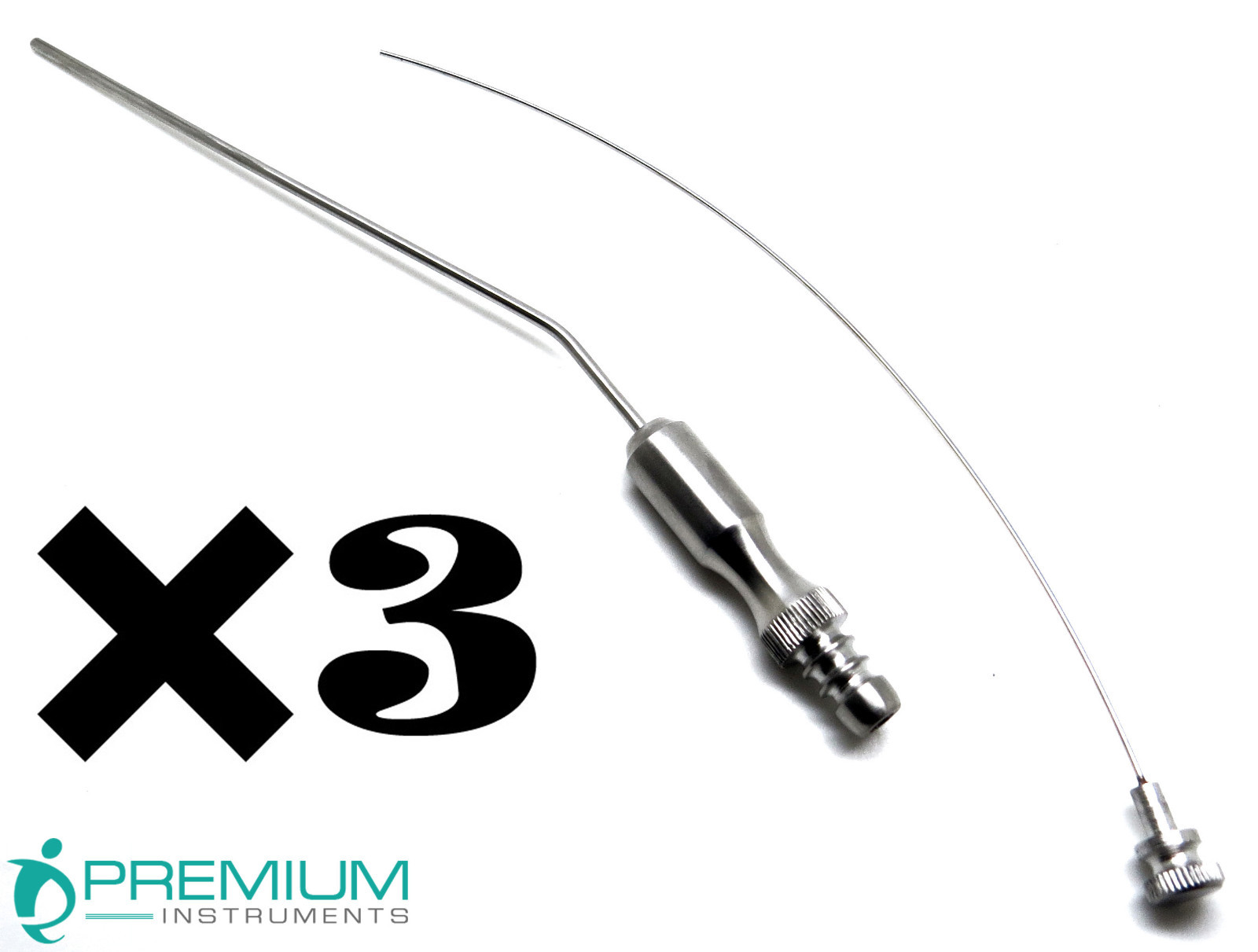 3× Frazier Suction Surgical Tube No. 7 (2.33mm) 7.6″ Diagnostic New Instruments
