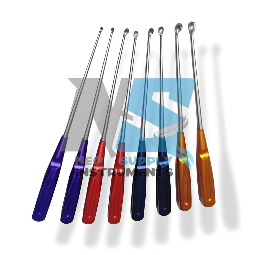 American Rainbow Carvical Curettes Set 8 PCS Orthopedic Surgical Instrument