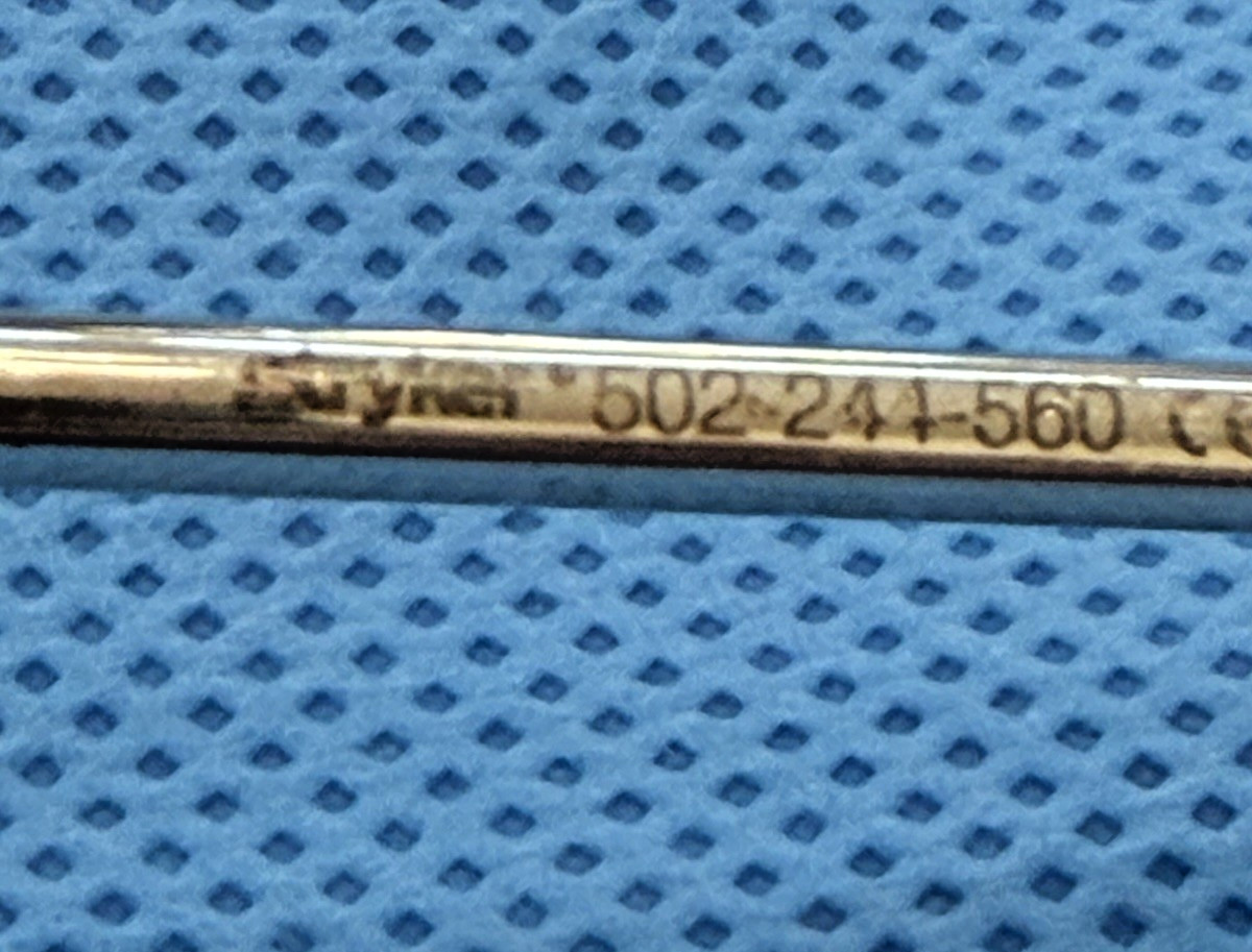 ✅✅Stryker 502-714-560 4.0mm Cannula with 2 Rotating Stopcocks and Obturator
