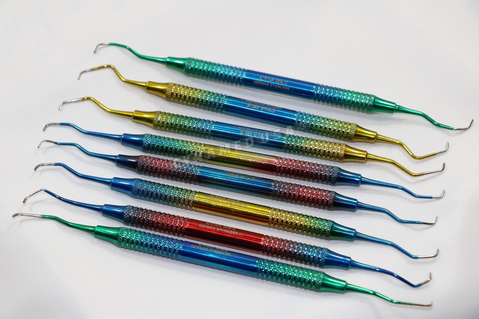 German 8 Pcs PERIODONTAL HOLLOW GRACEY CURETTE SET MEDICAL SURGICAL INSTRUMENTS