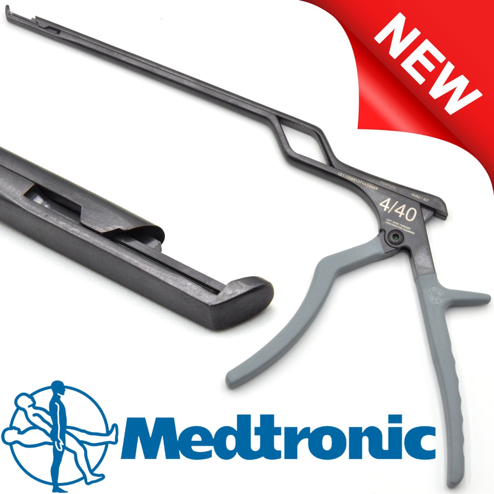 MEDTRONIC 9569606 Kerrison Rongeur 5mm 40° 4/40 24cm 9.5″ silicone handle NEW