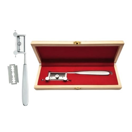 Silver Skin Graft Knife Handle with Dermatome Skin Blade Surgical Instrument Kit