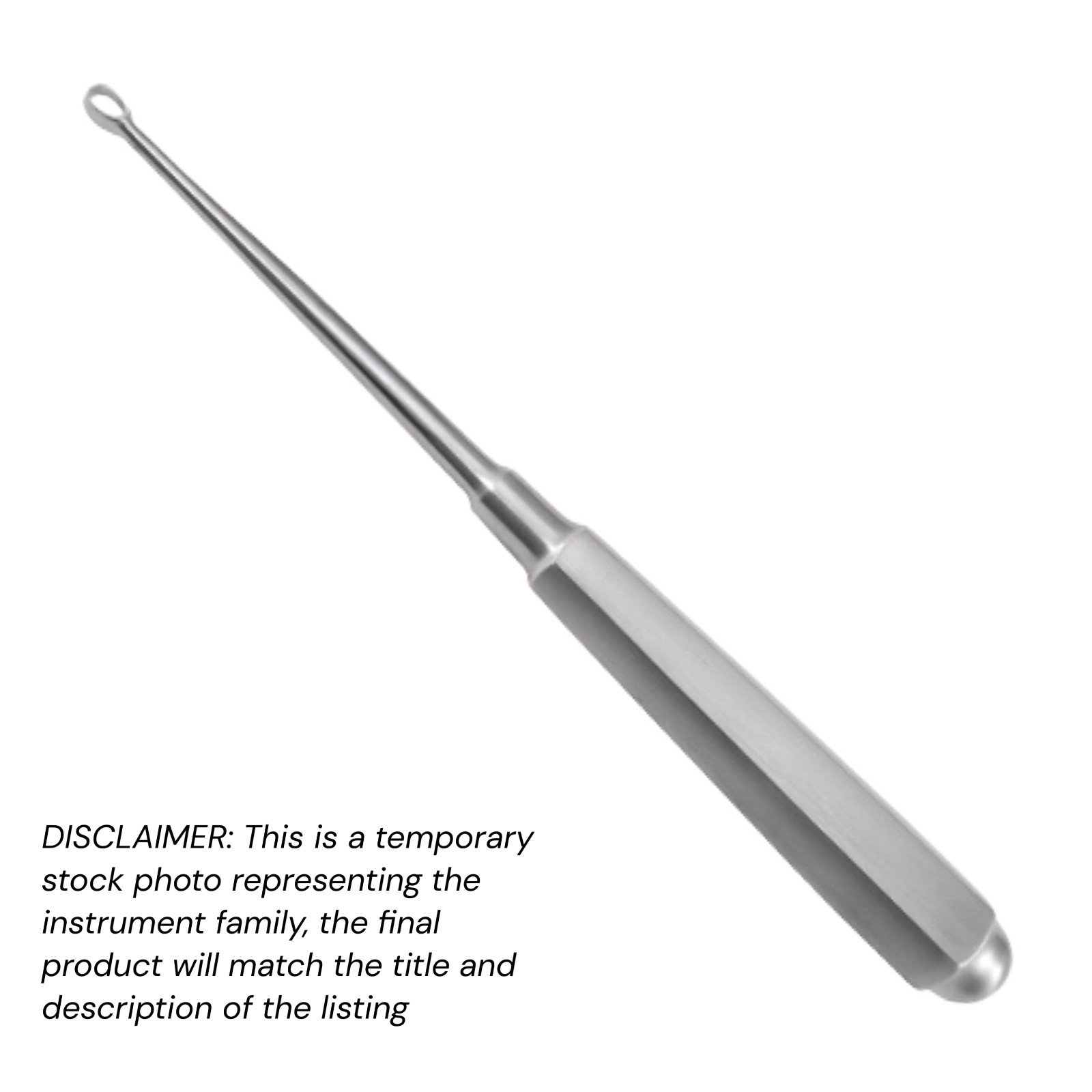 10x Piffard Dermal Curettes, Oval Tip, 6.25″, Hex Handle, Sz: 1 (4×5 mm), Econo