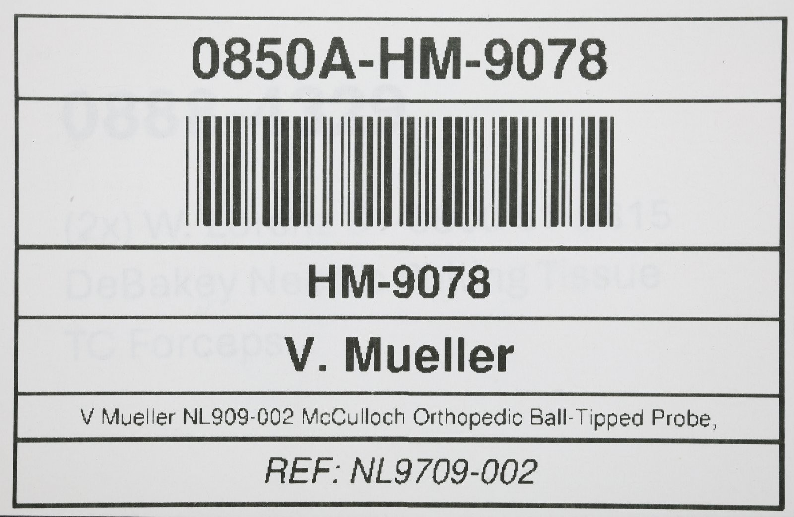 V Mueller NL909-002 McCulloch Orthopedic Ball-Tipped Probe, Angled, 7mm, 9-3/8in