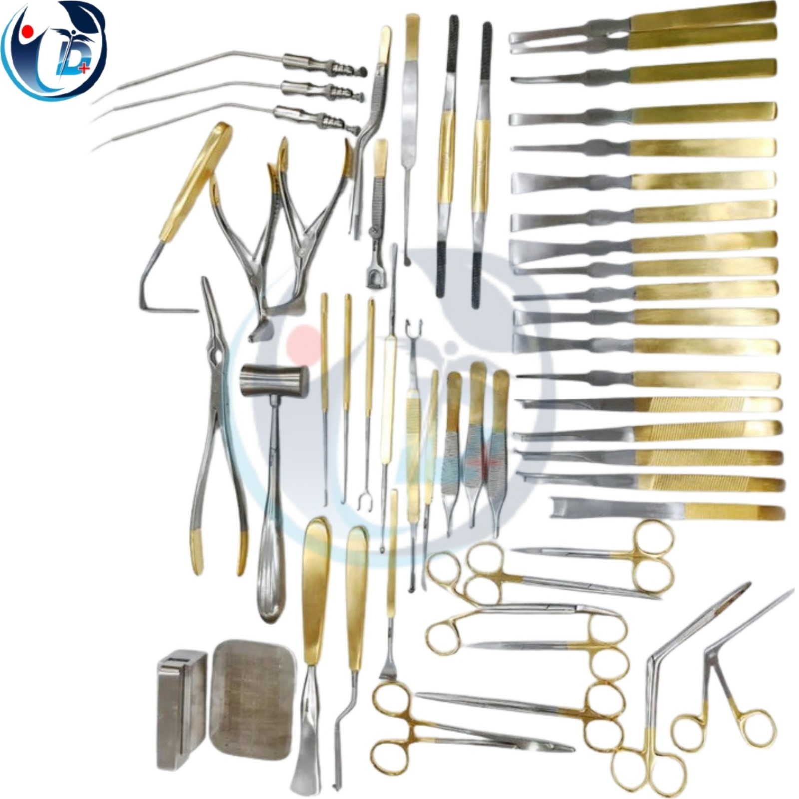 46 pcs Rhinoplasty Instruments Set (Gold Coated) Plastic Surgery Instruments