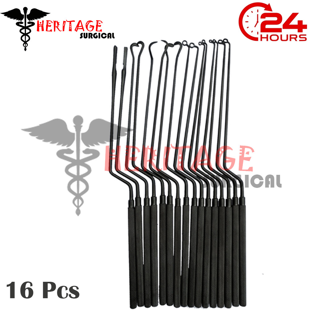 BrAND NEW Hardy Pituitary Neuro Curettes Set Of 16 Surgical Instruments