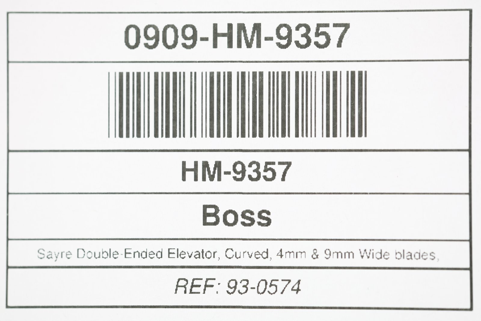 Boss 93-0574 Sayre Double-Ended Elevator, Curved, 4mm & 9mm Wide blades, 6-5/8in