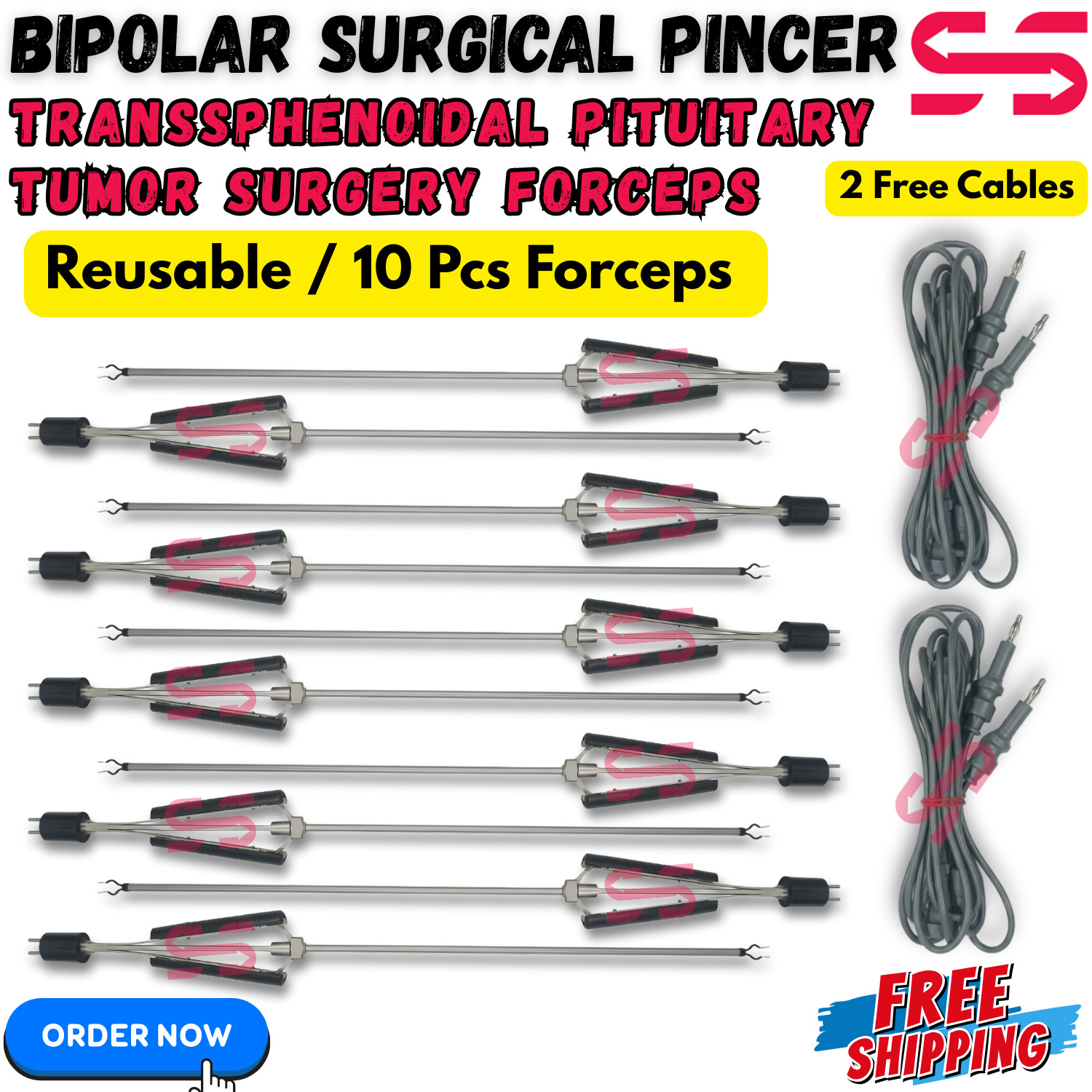 Bipolar Surgical Pincer-Transsphenoidal Pituitary Tumor Removal Surgery Reusable