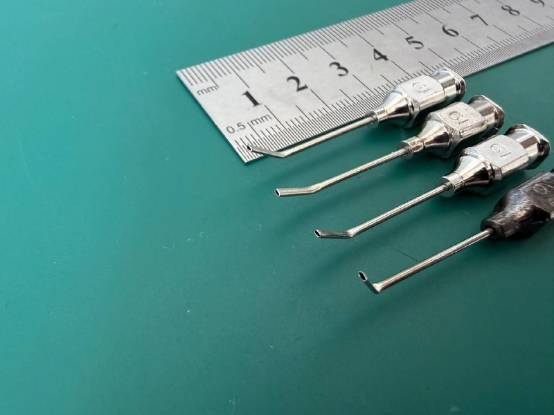 Lot of 4 Bishop-Harmon irrigating cannula, Ambler Surgical 1045E