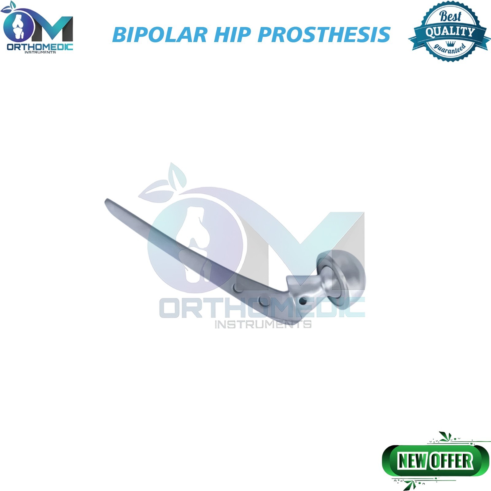Bipolar Hip Prosthesis (Fenestrated) Orthopedic instruments 1 pcs (43mm-51mm)