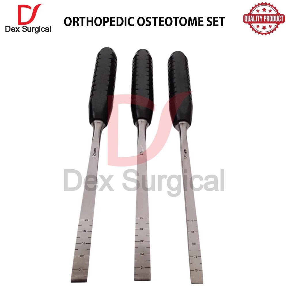 Set Of 3 Pcs Plastic Surgery Hospital Orthopedic Osteotome Straight