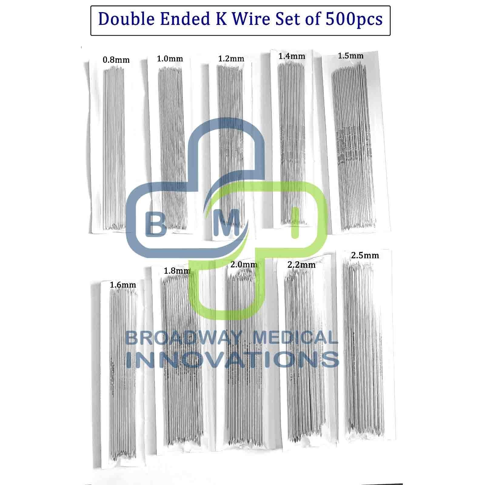 Double Ended K Wire (6 inch) set of 500pcs Veterinary SS