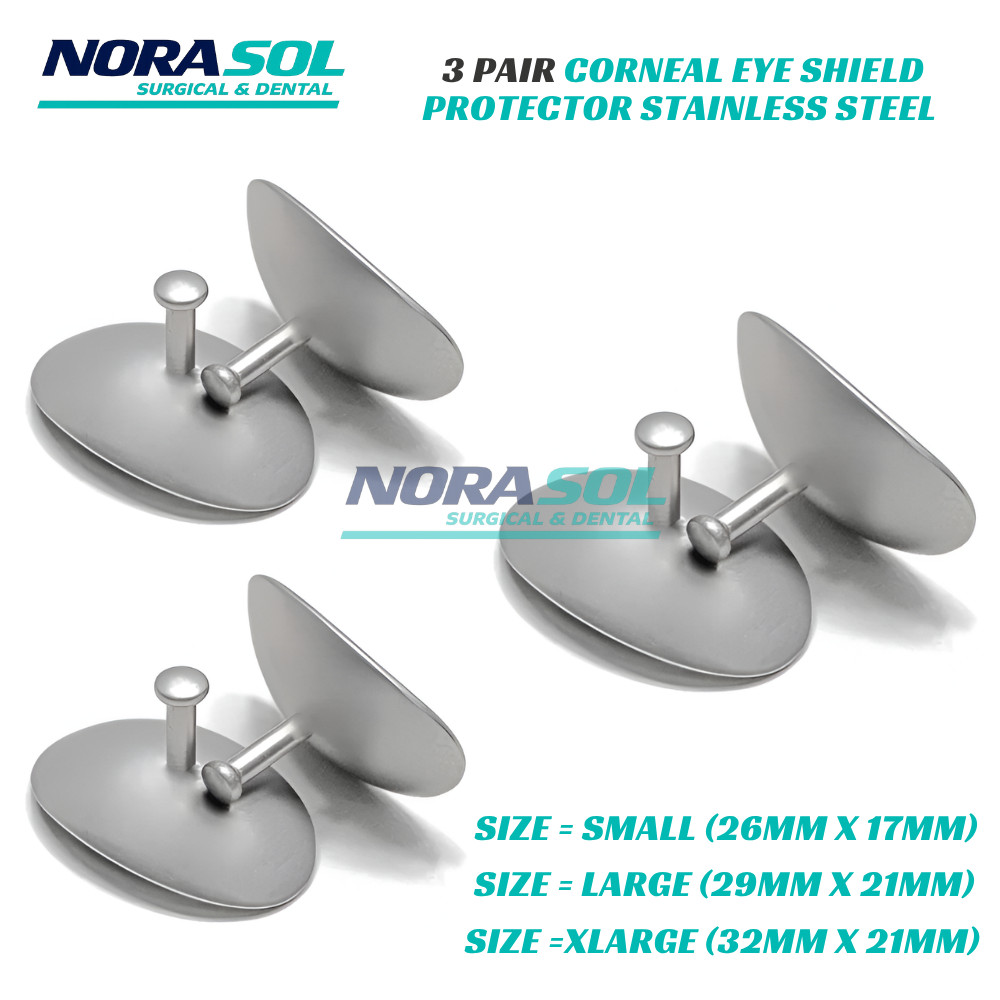 Corneal Eye Shield 3 Pairs S L XL Reusable | Ocular Laser Eye Protector 6 Pcs